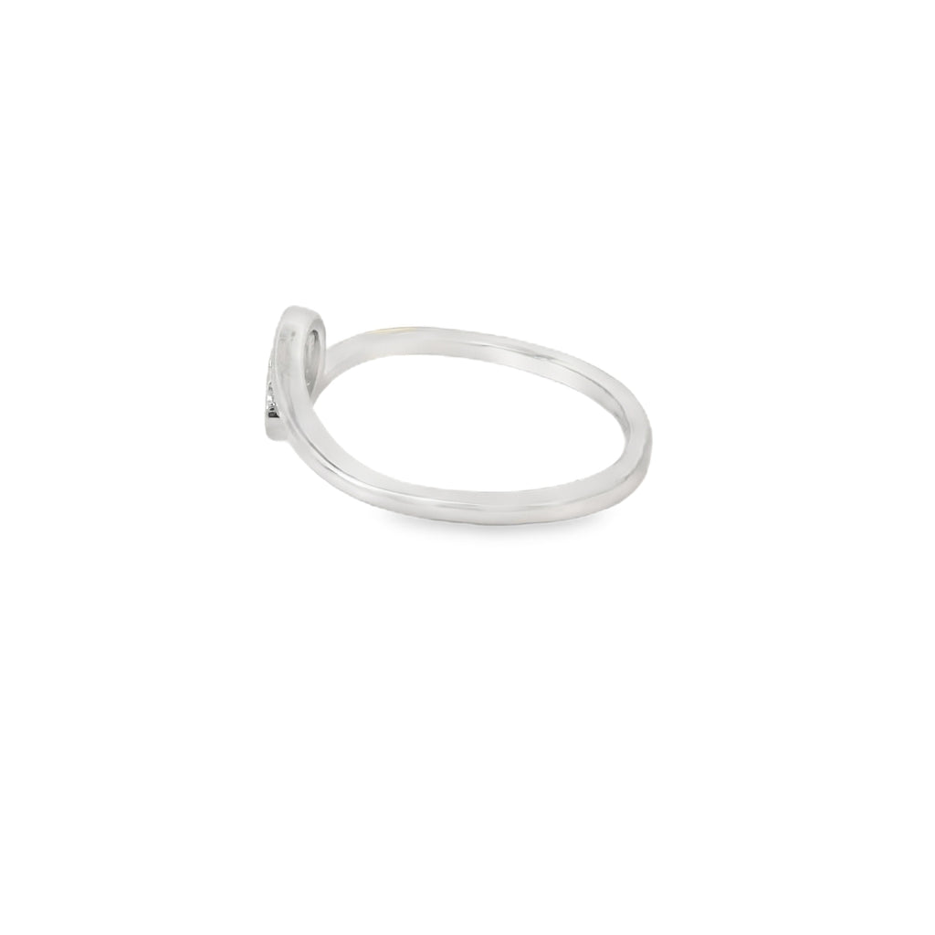 Blue lab opal heart sterling silver ring