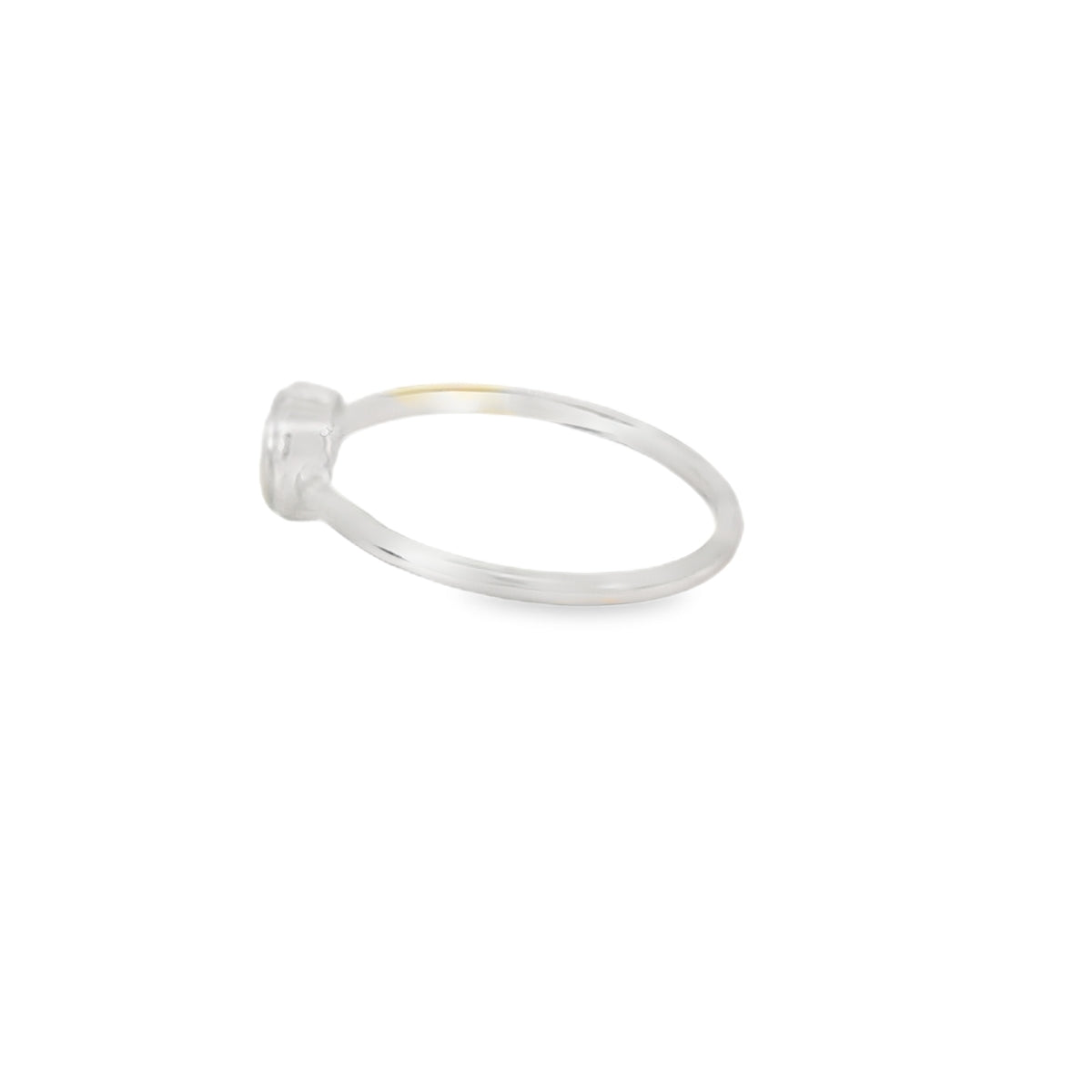 White lab opal heart sterling silver ring