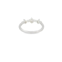 Load image into Gallery viewer, Three white lab opal sterling silver ring