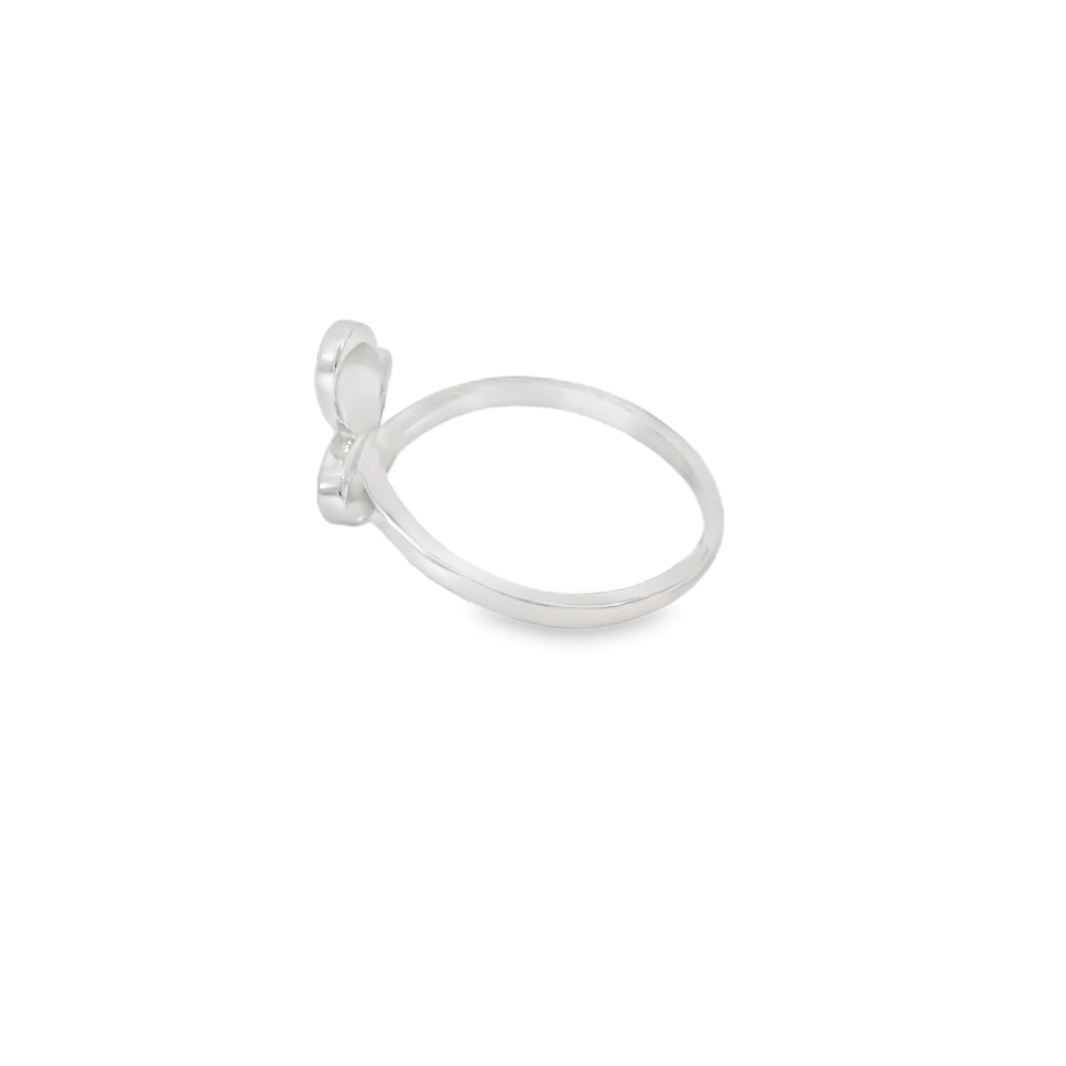 Blue lab opal butterfly cubic zirconia ring