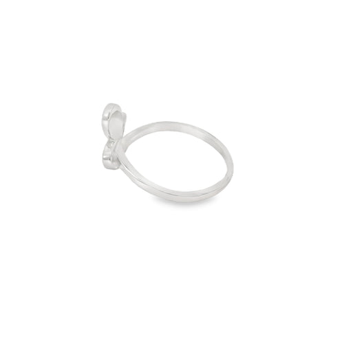 Blue lab opal butterfly cubic zirconia ring