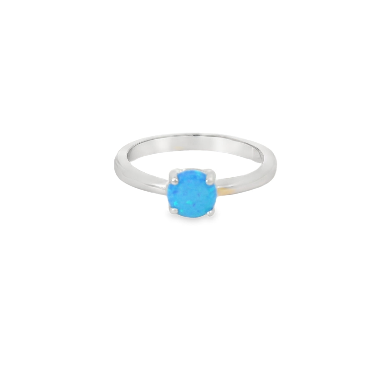 Round 6mm Blue Lab Opal Ring