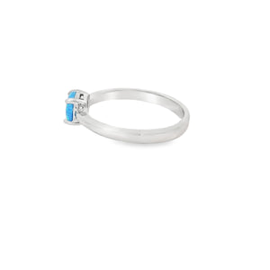 Round 6mm Blue Lab Opal Ring