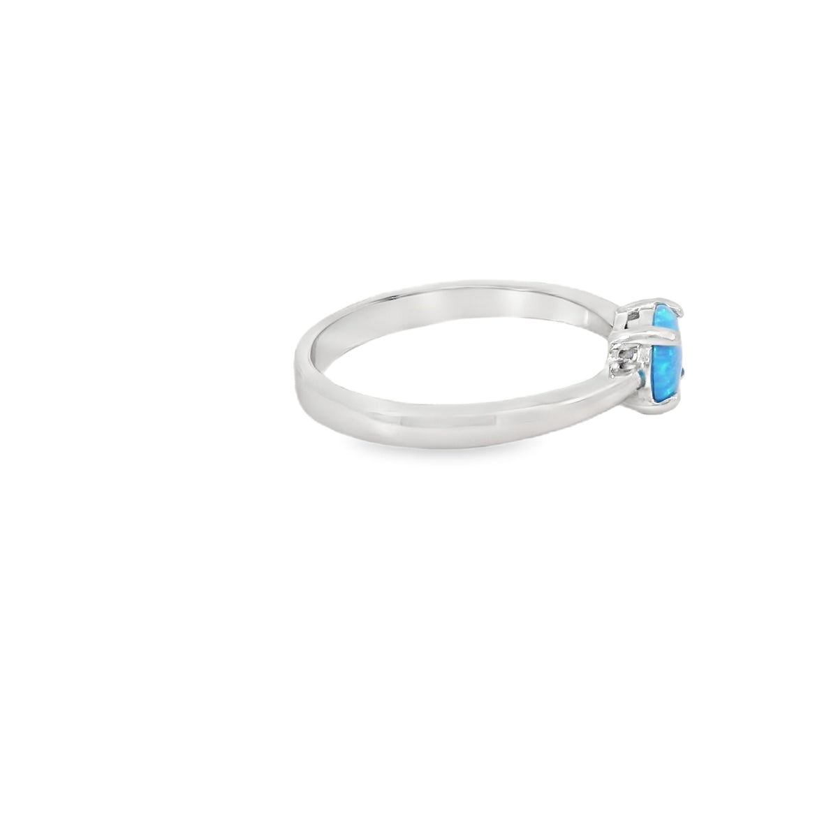 Round 6mm Blue Lab Opal Ring