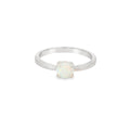 Round 6mm White Lab Opal Ring