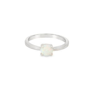 Round 6mm White Lab Opal Ring