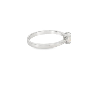Round 6mm White Lab Opal Ring
