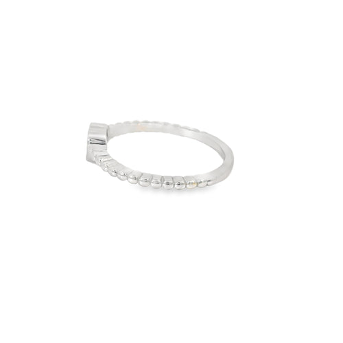 Blue lab opal heart sterling silver ring