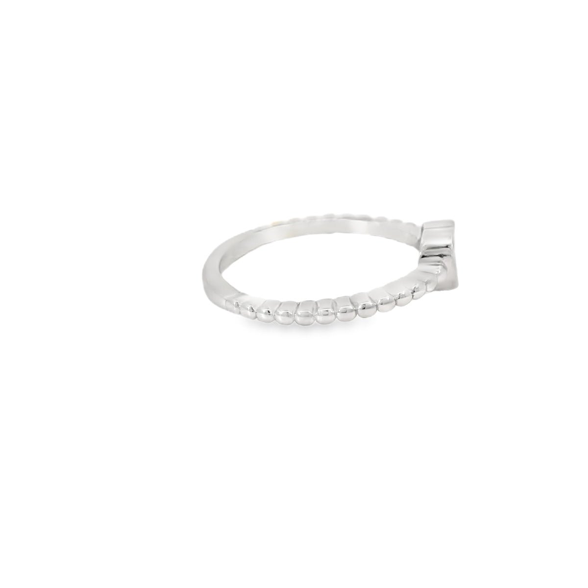 Blue lab opal heart sterling silver ring