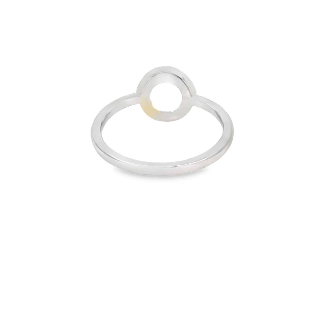 Blue Lab Opal Circle Sterling Silver Ring
