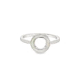 White Lab Opal Circle Sterling Silver Ring