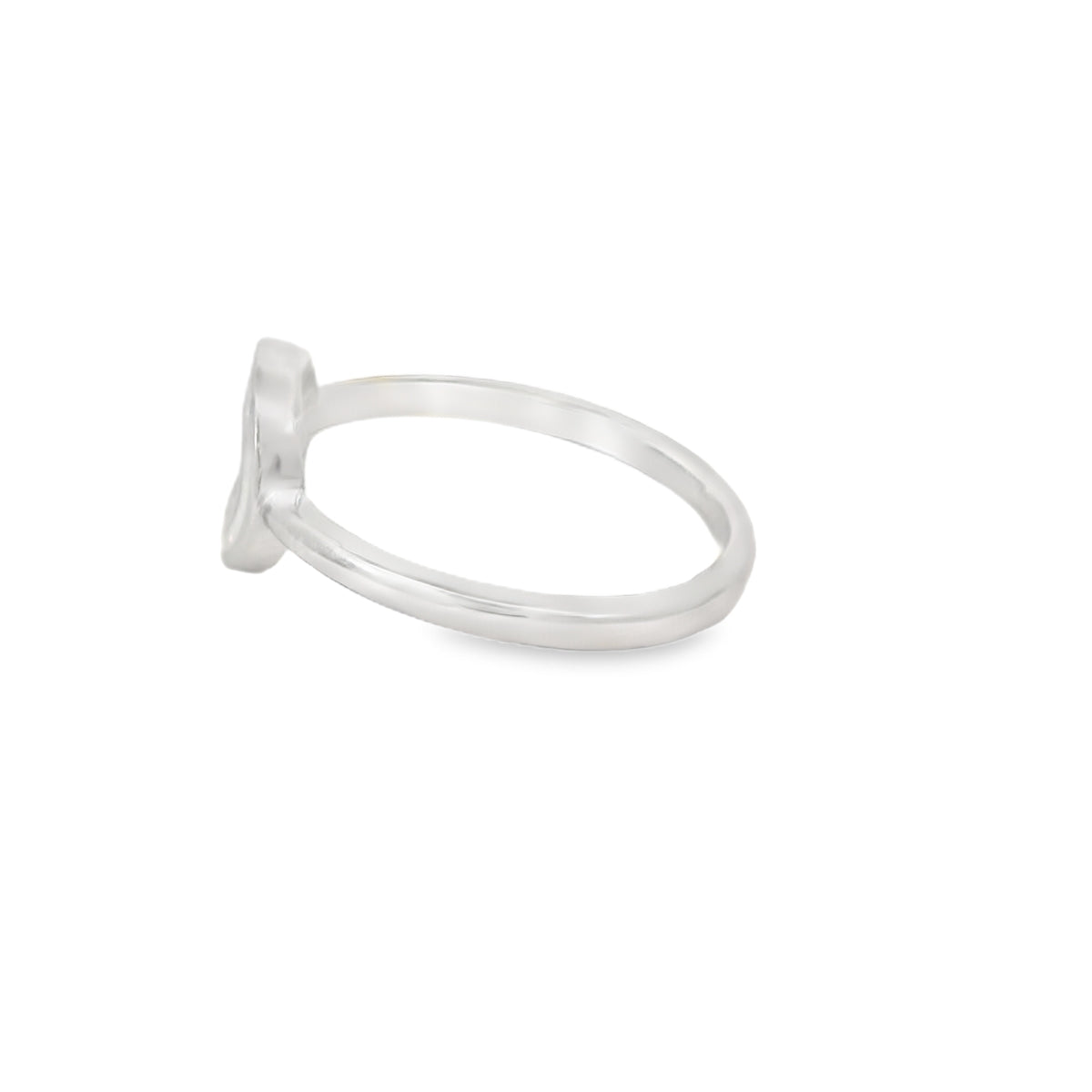 White Lab Opal Circle Sterling Silver Ring