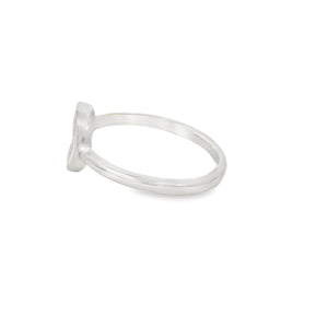 White Lab Opal Circle Sterling Silver Ring