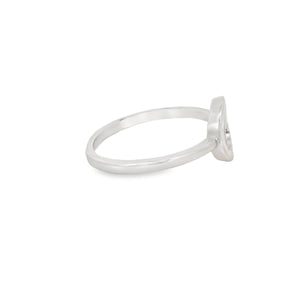 White Lab Opal Circle Sterling Silver Ring