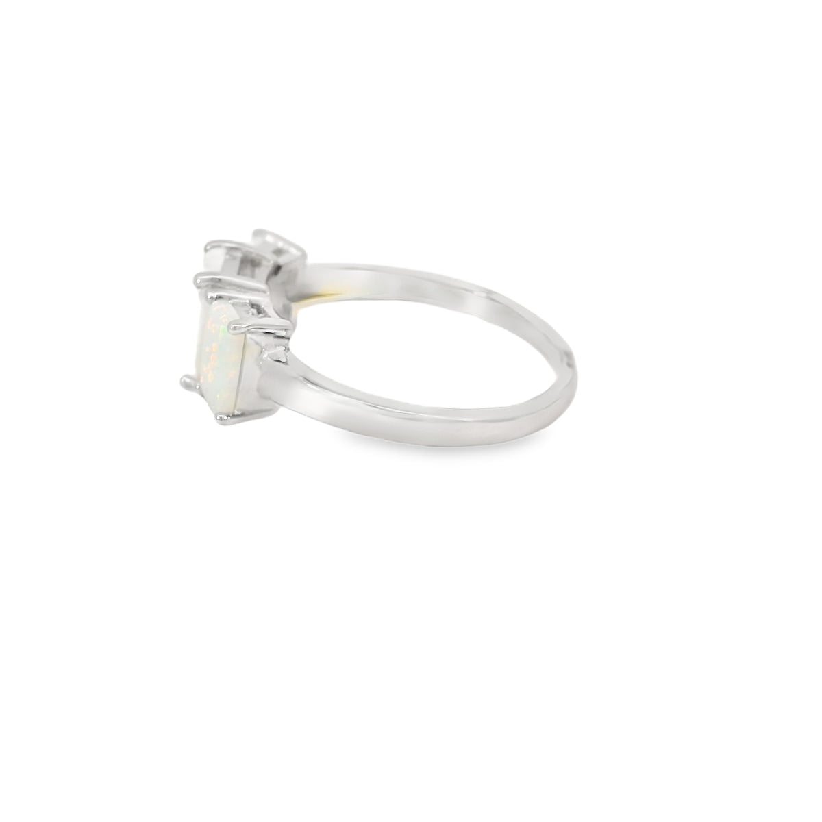 White Lab Opal Ring