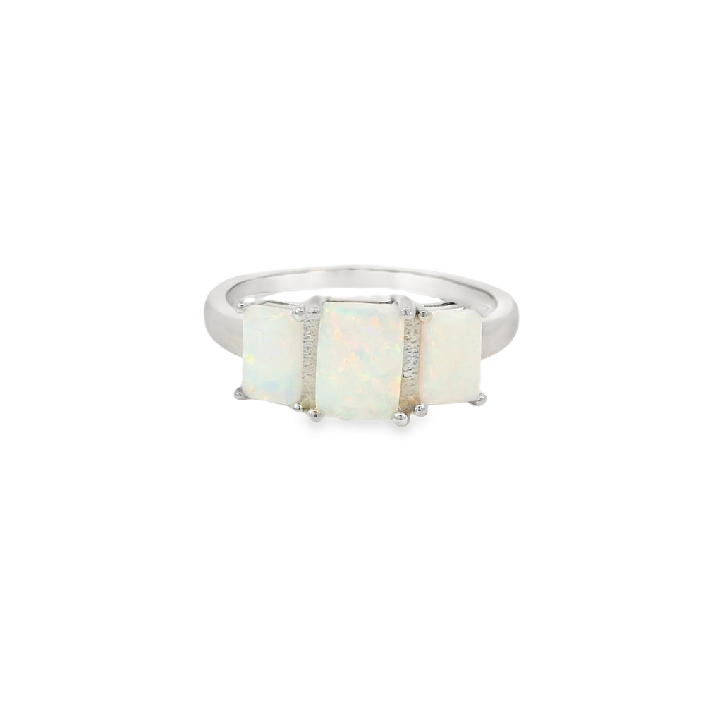 White Lab Opal Ring