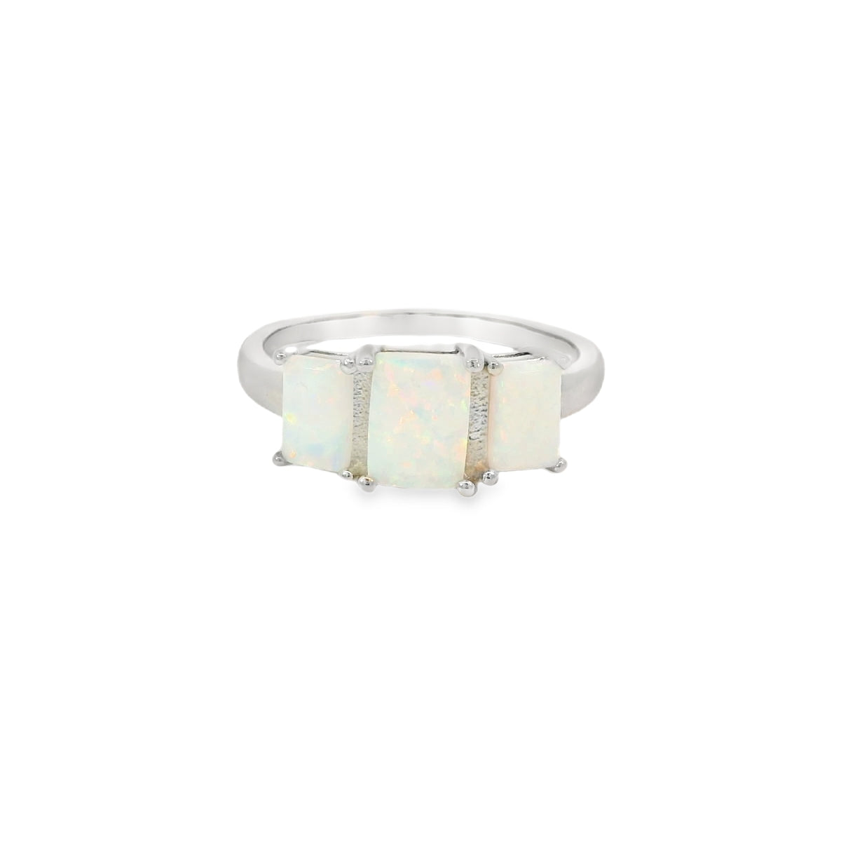 White Lab Opal Ring