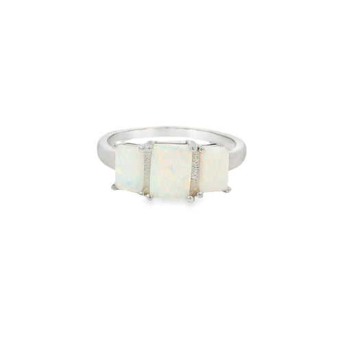 White Lab Opal Ring