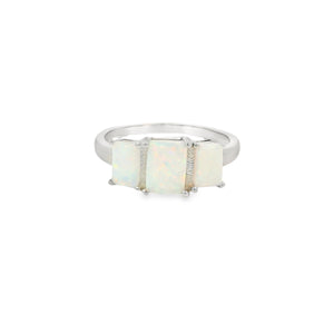 White Lab Opal Ring