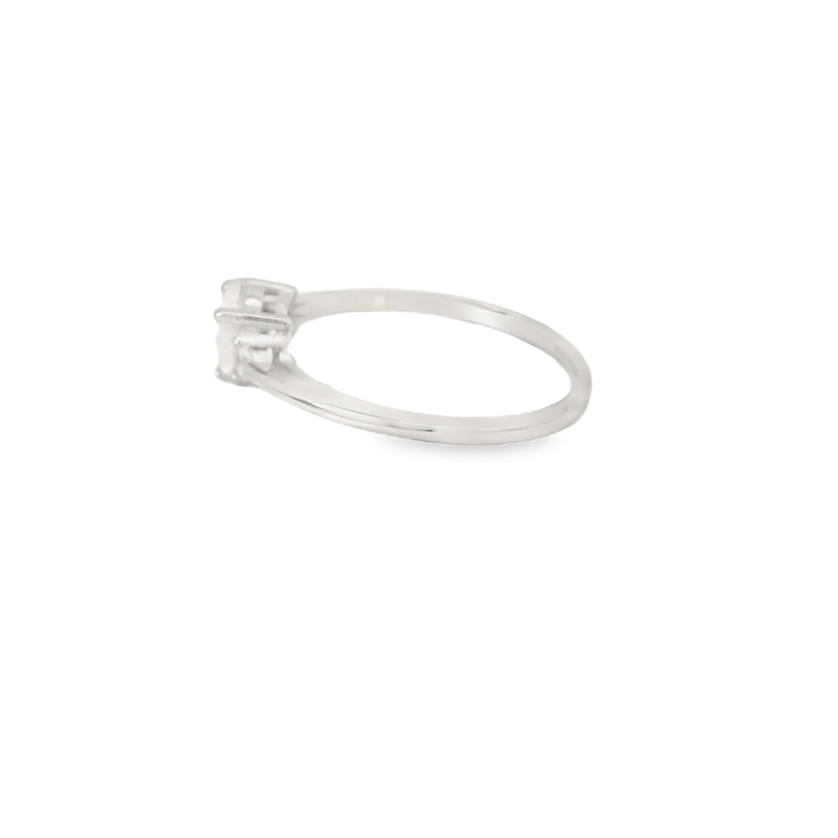 White lab opal heart cubic zirconia sterling silver ring