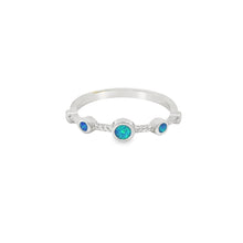 Load image into Gallery viewer, Blue Lab Opal Circles Sterling Silver Ring