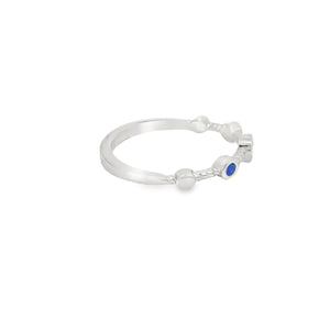Blue Lab Opal Circles Sterling Silver Ring