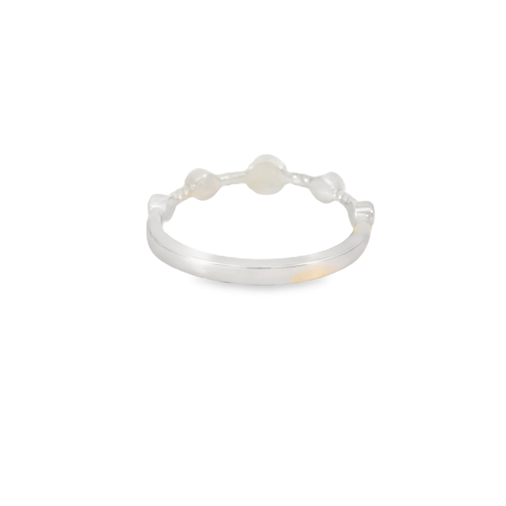 Blue Lab Opal Circles Sterling Silver Ring