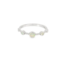 Load image into Gallery viewer, White Lab Opal Circles Sterling Silver Ring