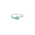Lab Opal Ring With Cubic Zirconia (Blue)