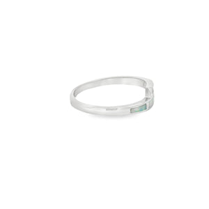 Lab Opal Ring With Cubic Zirconia (White)
