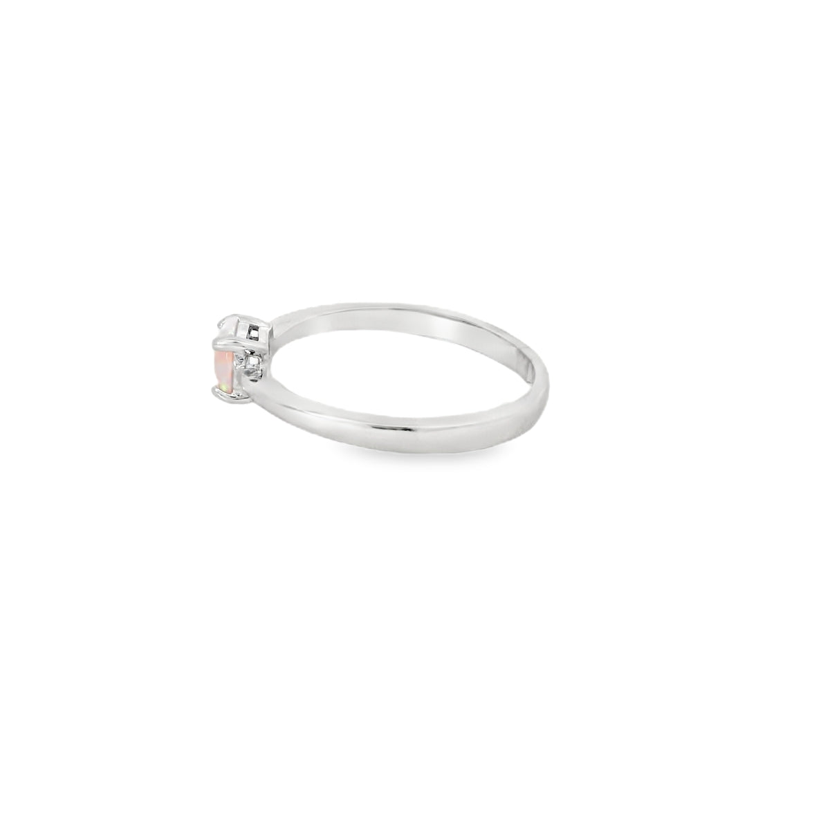 Round 6mm Pink Lab Opal Ring