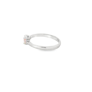 Round 6mm Pink Lab Opal Ring