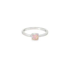 Round 6mm Pink Lab Opal Ring