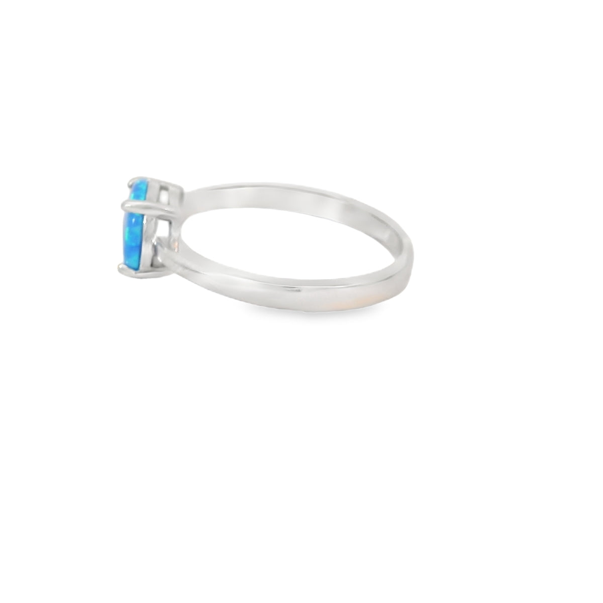 Round 8mm Blue Lab Opal Ring