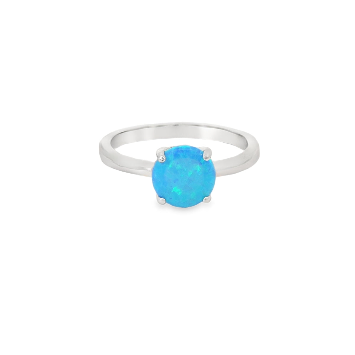 Round 8mm Blue Lab Opal Ring