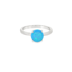 Round 8mm Blue Lab Opal Ring