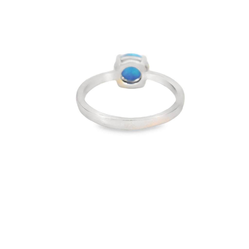 Round 8mm Blue Lab Opal Ring