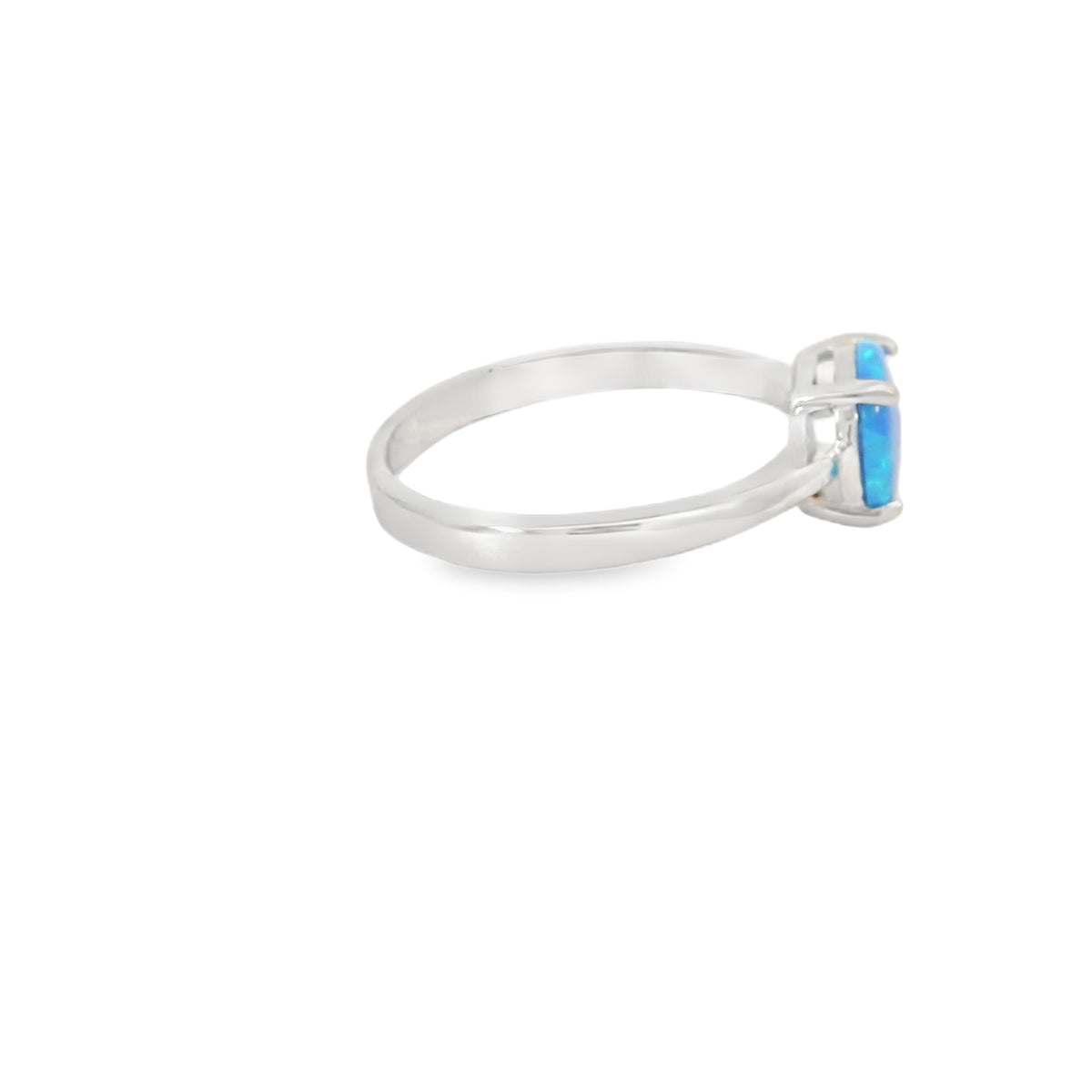 Round 8mm Blue Lab Opal Ring