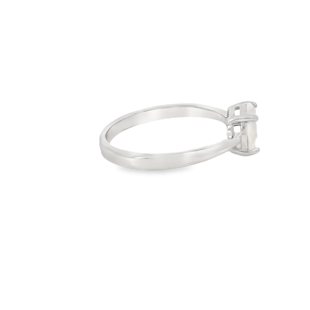 Round 8mm Blue Lab Opal Ring