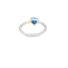 Load image into Gallery viewer, Blue lab opal heart sterling silver ring