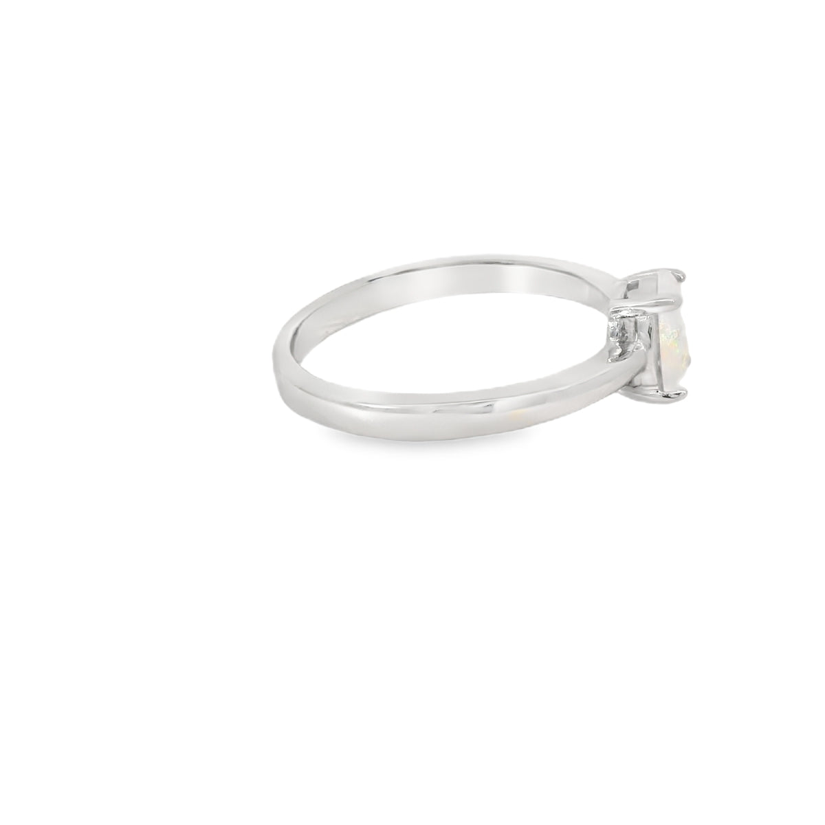White Lab Opal 8x6mm Oval Ring