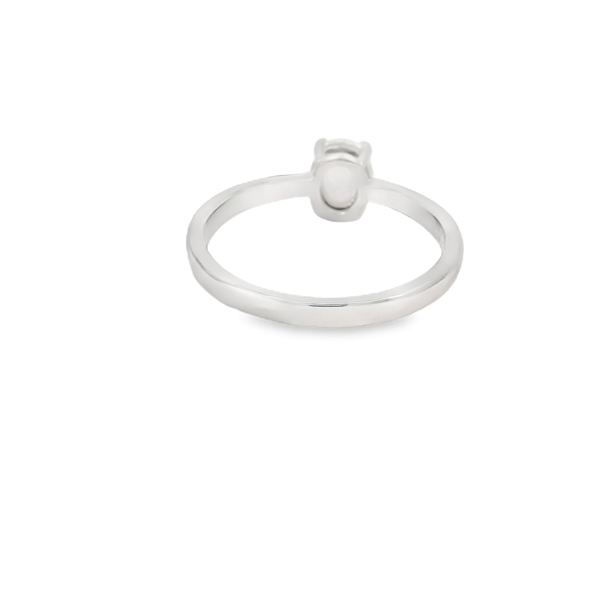 White Lab Opal 8x6mm Oval Ring