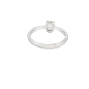 White Lab Opal 8x6mm Oval Ring