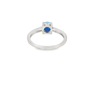 Round Blue Lab Opal With Cubic Zirconia