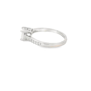 Round White Lab Opal Cubic Zirconia Ring