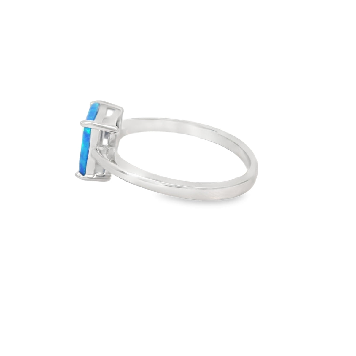 Square Blue Lab Opal Ring