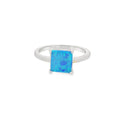 Square Blue Lab Opal Ring