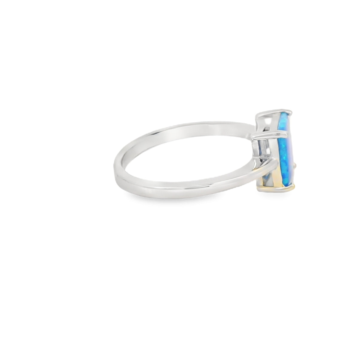 Square Blue Lab Opal Ring