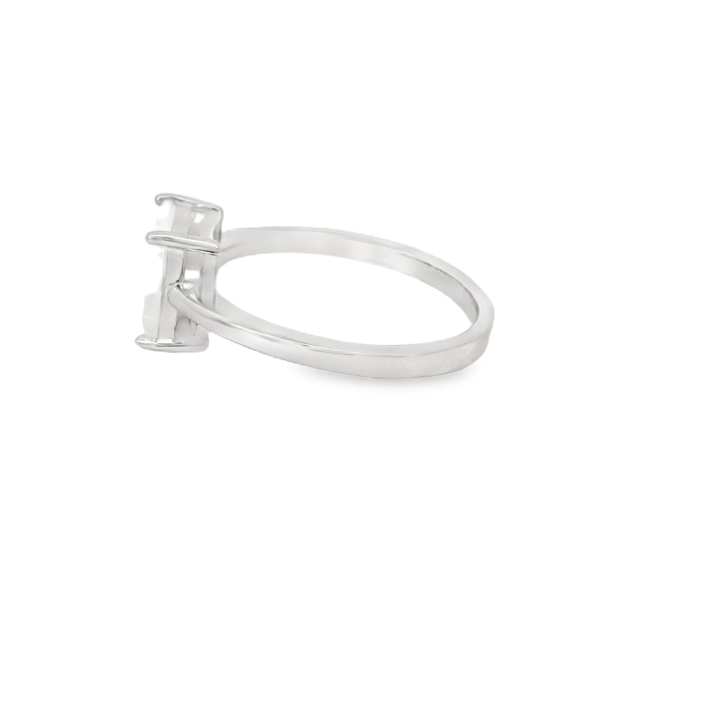 Square White Lab Opal Ring