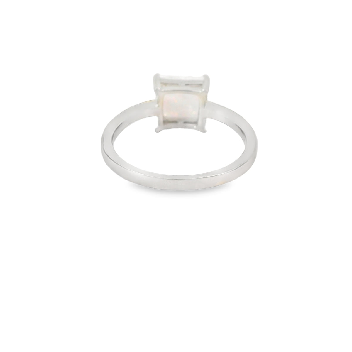 Square White Lab Opal Ring